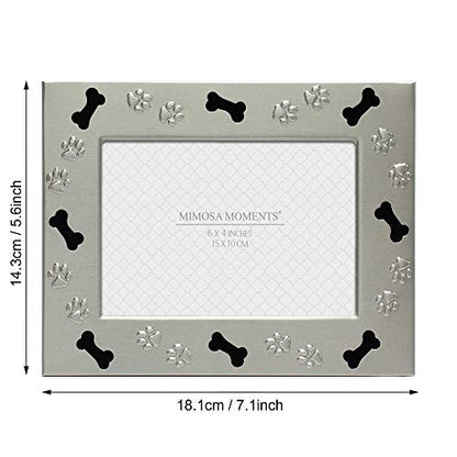 4x6 Silver-Tone Metal Pet Picture Frame for Dog