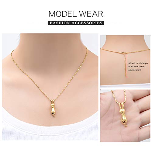 Imrsanl Pet Cremation Jewelry for Ashes Cat Urn Necklace - color: Gold
