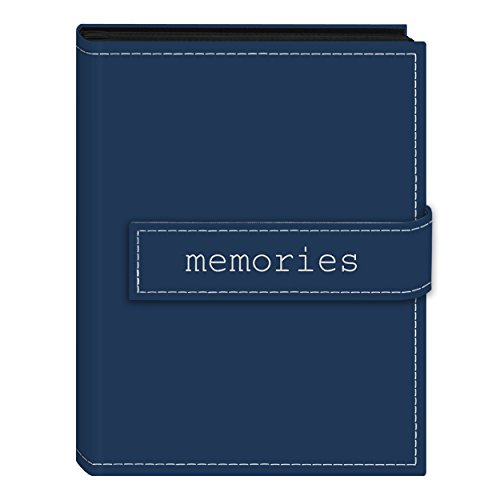 Pioneer Photo Albums 36-Pocket 4 by 6-Inch Embroidered "Memories" Strap Sewn Leatherette Cover Photo Album, Mini, Blue - size: 6.5inchesx5.125inchesx 0.75inches