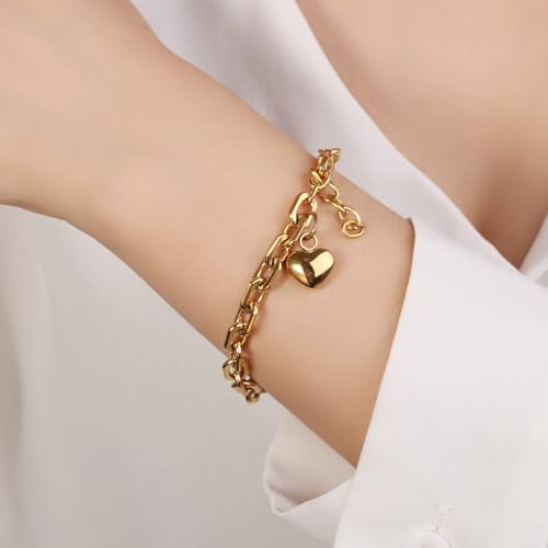 Heart Cremation Bracelets For Ashes Of Loved Ones Memorial Urn Bracelet For Women Stainless Steel Keepsake Jewelry - color: Gold