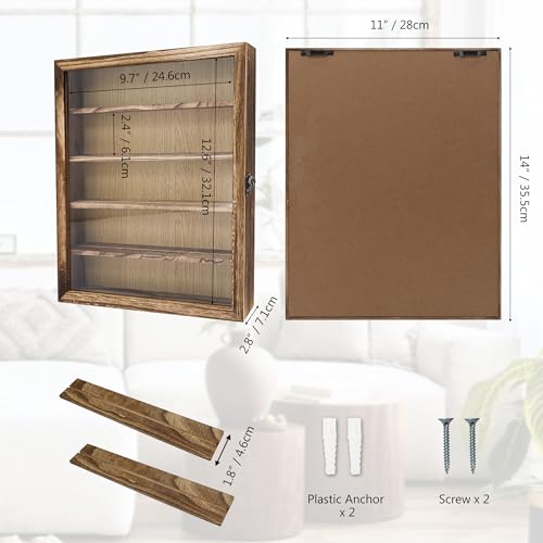 11x14 Shadow Box Frame with Removable Shelves,Collectible Display Shelves Case,Military Challenge Coin Display Case,Wood Shadow Boxes Display Cases for Keepsake,Pictures - color: Wood, size: 11*14