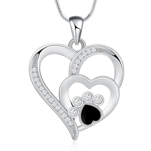 Pet Cremation Jewelry Heart Urn Necklace for Dog Cat Ash Keepsake | Pet Cremation Jewelry for Ashes Heart Stainless Steel Keepsake Memorial Jewelry Ashes Necklaces for Dog Cat Pet ﻿ - color: Crystal Silver