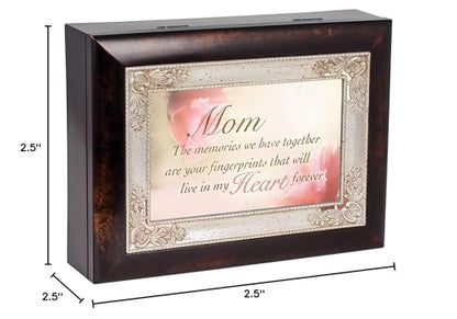 Cottage Garden Mom Memories Live in My Heart Burlwood Jewelry Music Box Plays Friend in Jesus