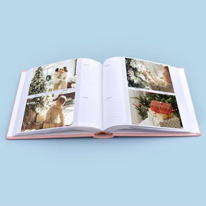 Photo Album Hold 200 4x6 Photos with Front Window for DIY (Pink) - color: Pink