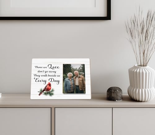 Red Cardinal Gifts Picture Frame,Those We Love Don't Go Away,Memorial Sympathy Bereavement Gifts Picture Frame for Loss of a Loved One - color: Gray
