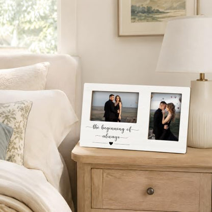 Engagement Double Picture Frame 4x6, Couple Gifts Two Photo Frame - color: color-1