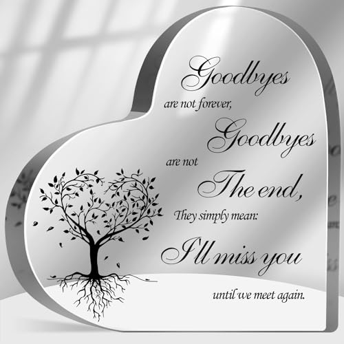 Sympathy Memorial Gifts for Loss of Loved One, Loss of Father Mother Sympathy Gifts, Bereavement Condolences Grief Gifts, Funeral Memorial Decor Plaque, Goodbye Not Forever Sign - color: Goodbyes not forever
