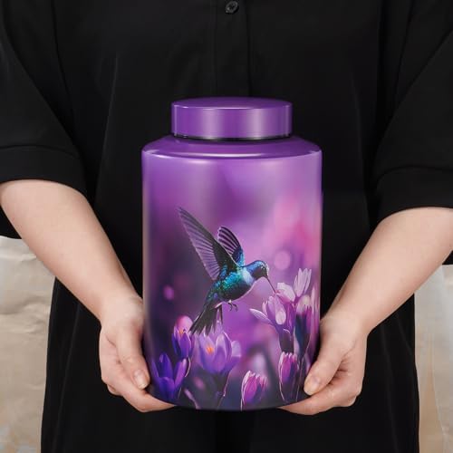 Dletay Memorials Cremation Urns for Human Ashes Adult Female and Male, Hummingbird Burial Urn for Ashes for Women and Men - Large Decorative Memorial Keepsake Urn