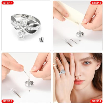 memorial jewelry Diamond Cross Ring Hold Loved Ones Ashes Cremation Urn Ring for Women Man Finger Ring - color: Customize