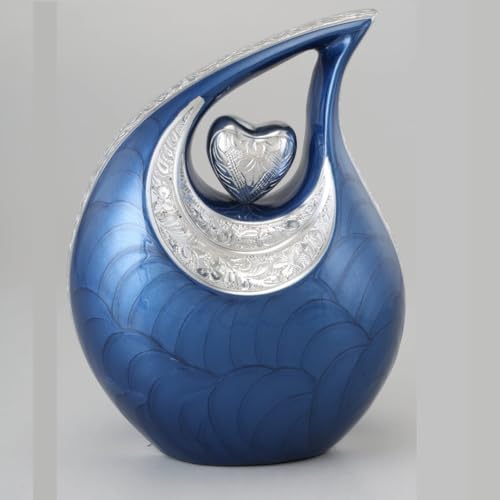 Teardrop Urns Blue for Human Ashes/Cremation Keepsakes for Ashes/Ash Holders (Blue, Large - (L) (156 Cu in)) from Keepsake Company - color: Blue, size: Large - L (156 Cubic Inch)