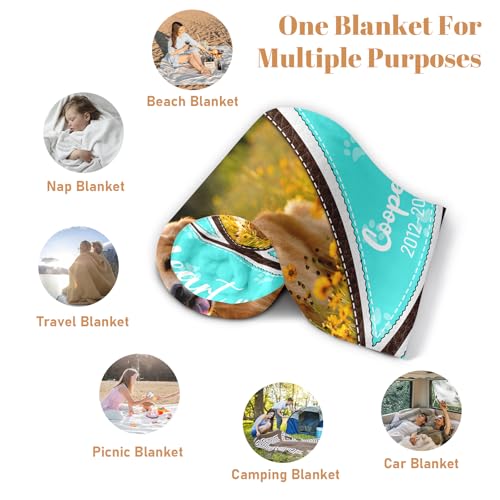 Pet Memorial Gifts Personalized Dog Blanket with Photo Name | Dog Memorial Gifts for Loss of Dogs, Customized Pet Memory Blanket, Sympathy Gifts for Loss of Dogs Cat, Remembrance Gifts