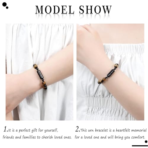 Hearbeingt Cremation Jewelry Urn Bracelet for Ashes Braided Rope Beads - color: Customize