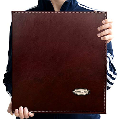 Zoview Self-Adhesive Photo Album, Dust-free, glue free and waterproof Scrapbook Album, Family album, Leather Cover, Hand Made DIY Albums Holds 3x5, 4x6, 5x7, 6x8,8x10 photos - color: Coffee, size: Large