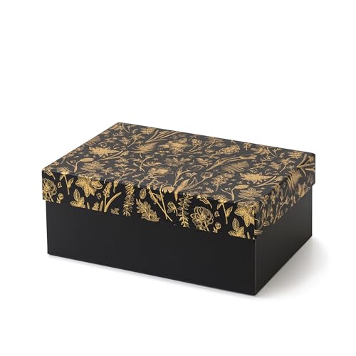 Soul & Lane - Photo Memory Storage Box, 11.7x7.7x4.5 In, Golden Twilight | Elegant Cardboard Picture Organizer with Lid for Keepsakes and Mementos, Black and Gold Decorative Container for Cards - color: Golden Twilight