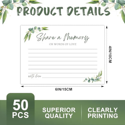 50 PCS Share a Memory Cards for Celebration of Life, Anniversary, Funeral