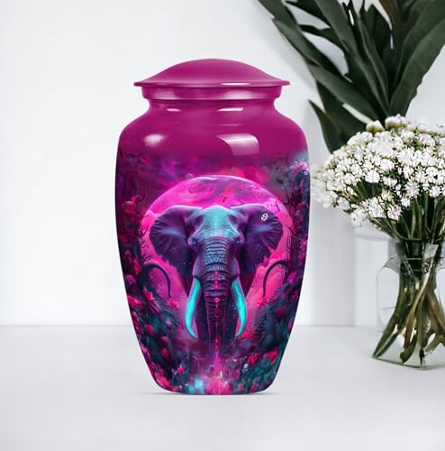 Elephant Family Urn for Human Ashes - color: Elephant, size: 10 Inch + 3 Inch - Pack of 5