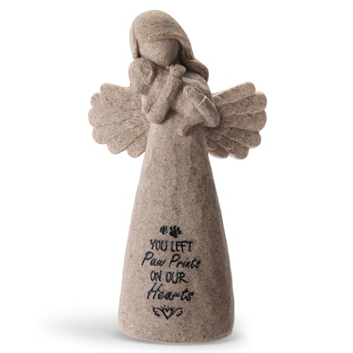 Dog Memorial Gifts for Loss of Dog, Pet Loss Sympathy Angel Figurine | Dog Bereavement Gift, Remembrance Keepsake, Dog Passing Away Gift, 6-Inch Hand-Painted Resin Memorial Statue - color: Granite