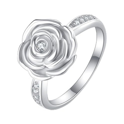 Urn Ring for Ashes Sterling Silver Urn Ring Keepsake Memorial Jewelry Gifts for Women - color: rose