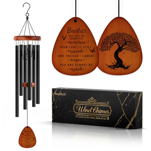 Memorial Gifts for Loss of Brother, Memorial Wind Chimes | In Memory of Loved Brother, Bereavement Gifts, Sympathy Gift for Loss of Brother, Home Decor Outdoor Garden Patio - size: Brother