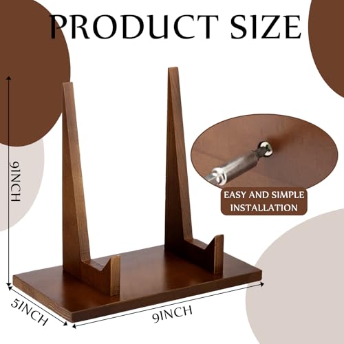 RattanView 1 Pcs Wood Plate Stand for Display 9 Inch Plate Holder Display Frame Picture Photo Card Tabletop Decorative Stand - size: 9 Inch