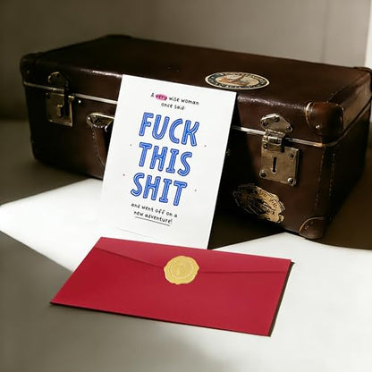 Funny Congrats Card, New Home Card, New Job Card, Good Luck Card, Traveling, College, Moving，A Very Wise Woman Went off on a New Adventure, - color: DTK-302