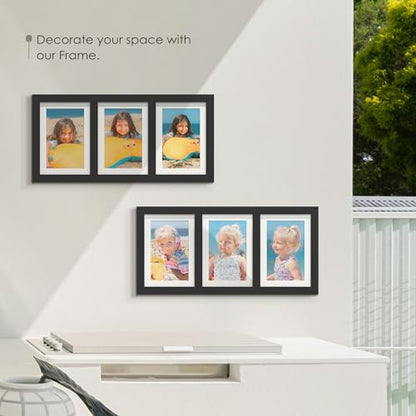 DUENPY 5x7 Collage Frame Holds 3 4x6 Photos Black - color: Black, size: 8x16.6 (4x6 or 5x7 opening)