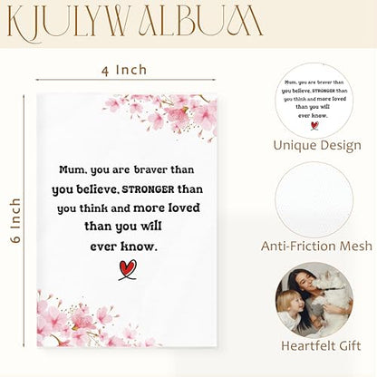 Mum Gifts Photo Album 4x6, Mother's Day Birthday Gifts for Mom from Daughter Son, Mum You Are Braver than Believe Small Memory Photo Album Book for 18 Pockets Hold 36 Pictures - color: Mom 03
