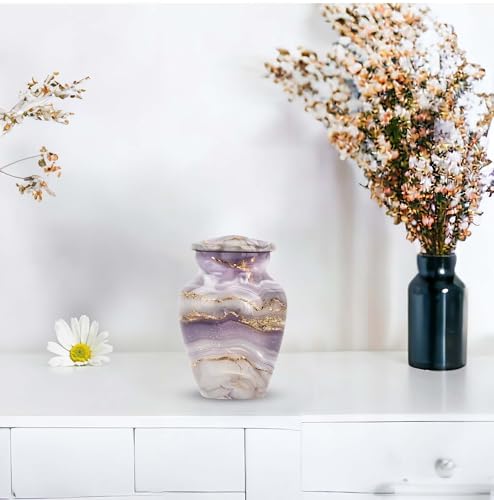 Purple Abstract Urn for Human Ashes - color: Rose Gold Serenity, size: 3 Inch - Pack of 1