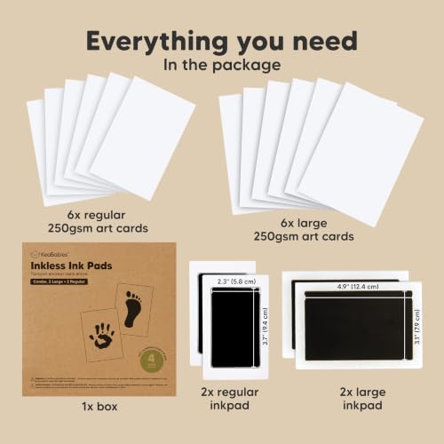 4pk Inkless Paw Print Kit for Dogs, Cats, Pets Ink Pads (Jet Black, Combo) - color: Jet Black, size: 4-Pack, Combo (2 Regular + 2 Large)