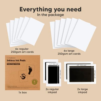 4pk Inkless Paw Print Kit for Dogs, Cats, Pets Ink Pads (Jet Black, Combo) - color: Jet Black, size: 4-Pack, Combo (2 Regular + 2 Large)