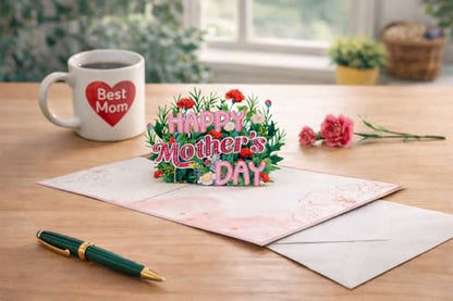 iGifts And Cards Happy Mother's Day 3D Pop-Up Card 5" x 7" | Floral Bouquet, Garden Design, Mom, Grandma, Wife, Alternative to Flowers, With Notecard, Keepsake - color: Happy Mother's Day 6