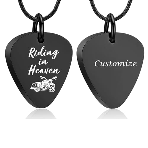 zeqingjw Urn Necklace for Ashes Motorcycle Cremation Urn Pendant Riding in Heaven Memorial Ash Keepsake Cremation Jewelry for Men Women - color: Customize