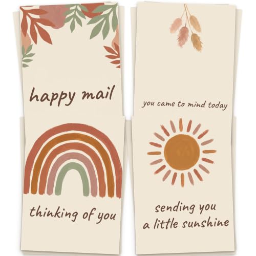 Hat Acrobat 24 Thinking of You Cards with Envelopes - 24 Unique Modern Boho Designs, Warm Earth Tones, Short Starter Line Inside, Just Because Assortment - color: Warm Arches