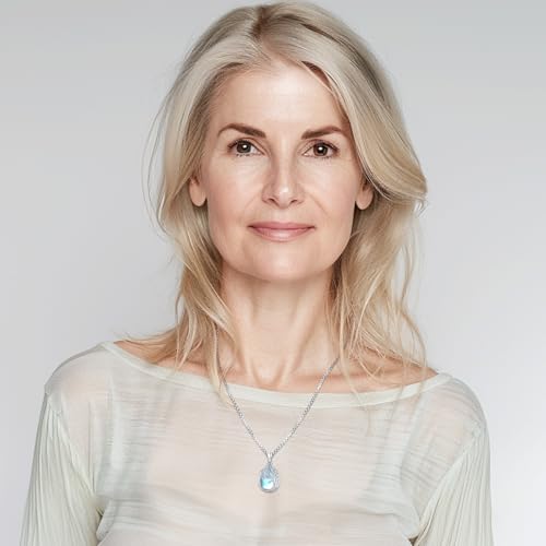 Sterling Silver Tree of Life Necklace for Women Oval Family Tree Necklace Abalone Shell Moonstone Pendant Mother Day Necklace for Mom Tree of Life Jewelry - style: Tree of Life-Moonstone-2