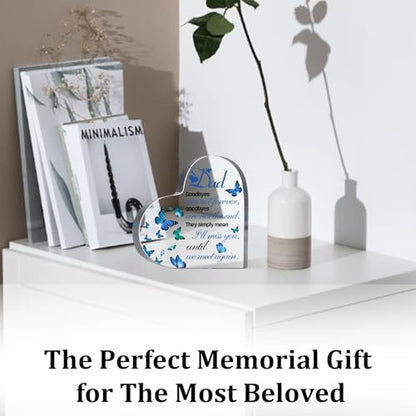 Sympathy Gifts for Loss of Loved One, Memorial Gifts for Loss of Dad, In Memory of Father Plaque, Bereavement Condolences Grief Gifts, Funeral Remembrance Decor Ornament Sign - style: Dad