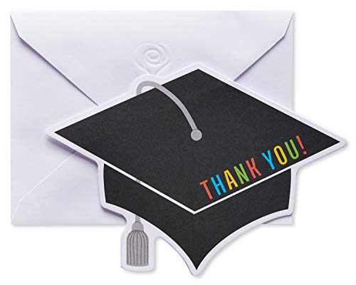 American Greetings Graduation Blank Thank You Cards with Envelopes, Graduation Cap Shape (50-Count)