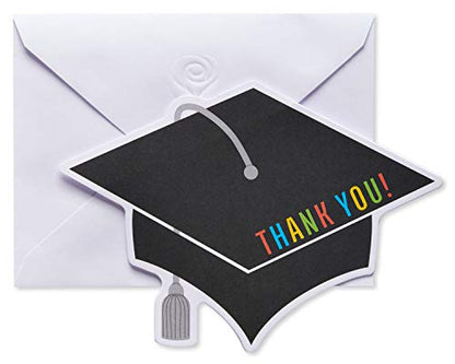 American Greetings Graduation Blank Thank You Cards with Envelopes, Graduation Cap Shape (50-Count)