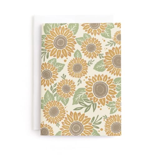 Minted | Blank Greeting Card, All Occassions, 5x7 w/Envelope | Sunflowers | Independent Artist-Designed with Quality Materials - color: sunflowers
