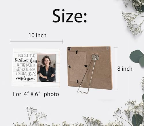 Boss Gifts Picture Frame,leader Gift for Women Men,You Are The Luckiest Boss Photo Frame,4 x 6 Inch Photo - color: Boss