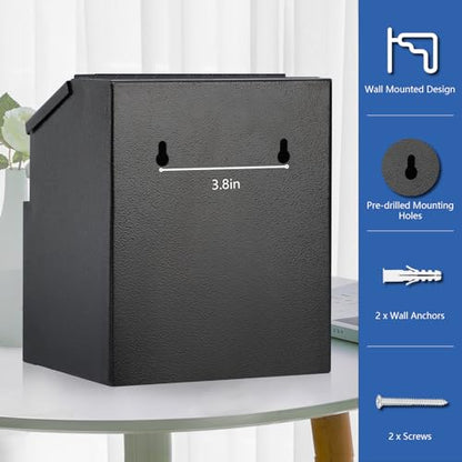 KYODOLED Suggestion Box with Slot and Lock, Acrylic Sign Holder, Black - color: Black-02, size: 8 x 5.7 x 7 Inch