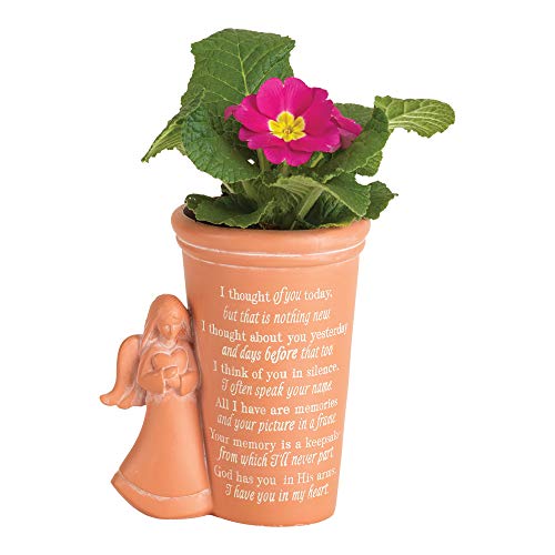 Dicksons Thought of You Burnt Orange Angel 4.25 x 5 Resin Decorative Outdoor Standing Planter Pot