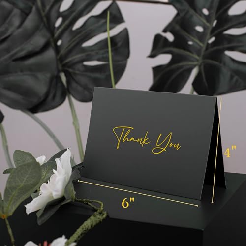 Mr. Pen- Blank Thank You Cards with Envelopes, 20 Pack, 4x6 | Gold Foil Thank You Notes with Envelopes, Black Wedding Thank You Cards Wedding, Thank You Note Cards, Fathers Day Gift - color: Black