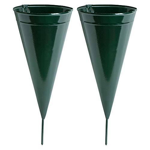 Metal Cone Cemetery Vase, 2-Pack - size: Small Metal