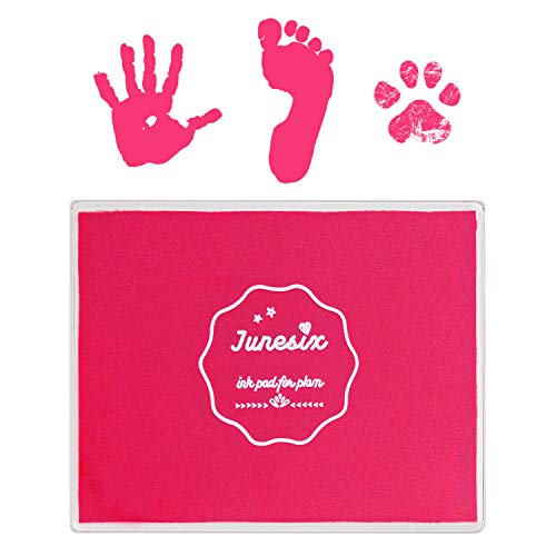 Ink Pad, 5x4'' Washable Non-Toxic Ink Stamp Pad for Baby Footprint Handprint, Pink - color: Pink