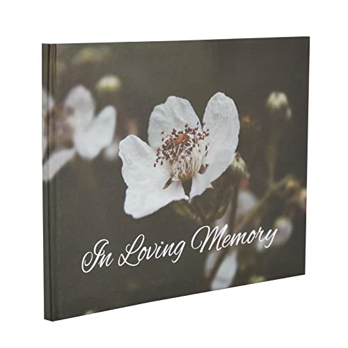 Faithful Finds Hardcover Funeral Guest Book - Memorial Service & Celebration of Life Guest Book - Floral Cover with Praying Hands Design & Memorial Register for Funeral - 94 Pages - 11 x 8.5 in