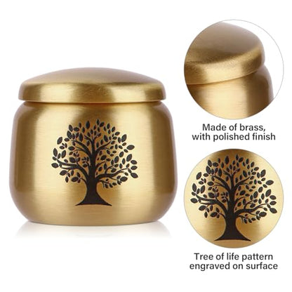 Small Keepsake Urns for Human Ashes Set of 4,Mini Urns for Ashes Made of Brass with Tree of Life Pattern Engraved,Small Cremation Keepsakes for Pet Ashes - size: 1.6''x1.5'',4pcs