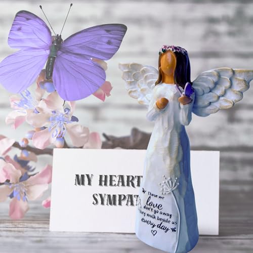 Sympathy Gifts for Loss of Loved One, 5.5" Angel Memorial Gift for Loss of Dad Mom Grandmother, Angel Figurine for Bereavement Remembrance Grief