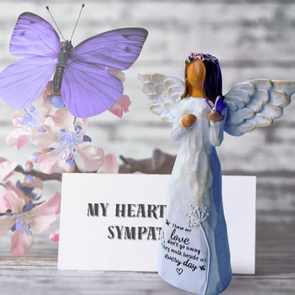 Sympathy Gifts for Loss of Loved One, 5.5" Angel Memorial Gift for Loss of Dad Mom Grandmother, Angel Figurine for Bereavement Remembrance Grief