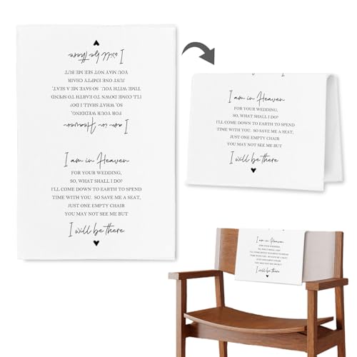 In Loving Memory Wedding Sign, I Am in Heaven for Your Reserved Chair Sign Pew Cloths Seating Placeholder, Wedding Decorations for Reception Celebrations Event (1 Pc) - color: Heaven 03