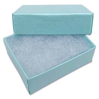 TheDisplayGuys 100 Cardboard Jewelry Gift Boxes with Inserts - Turquoise - color: Pearl Teal, size: 1 Count (Pack of 100)
